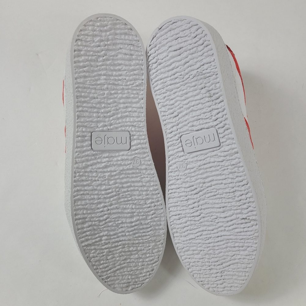 SANDRO White Red Glitter Back Sneakers - 37 / 7 - Picture 4 of 4